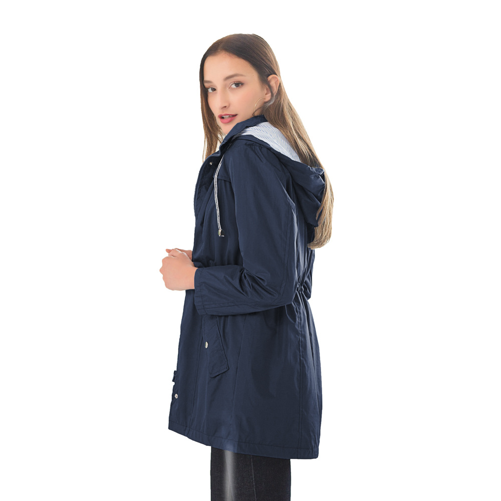 Title 19, Hooded trench coat for men and women, waterproo...