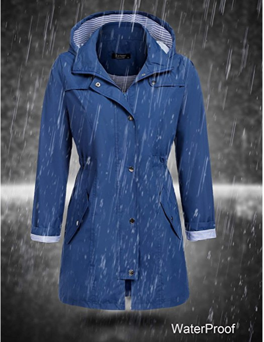 Title 42, Hooded trench coat for men and women, waterproo...