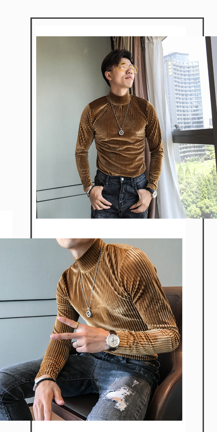 Title 5, Camisa ajustada con cuello medio alto para hombre