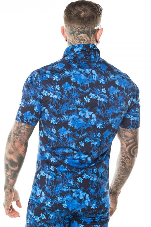 Title 4, Lapel printed mens casual shirt