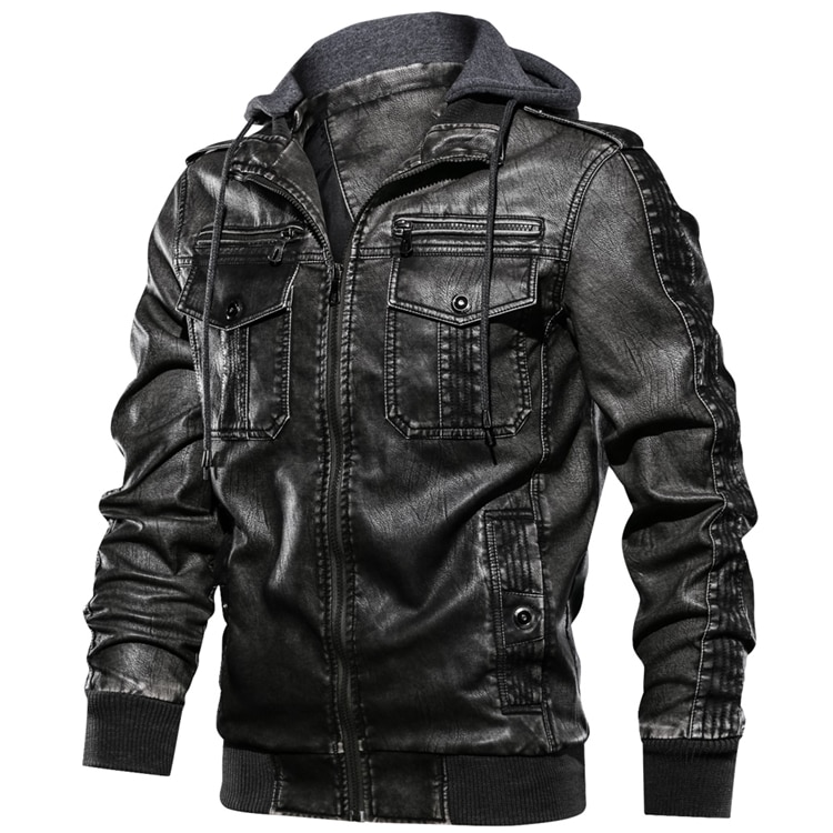 Title 5, Stafford Leather Outlaw Jacket for men. Classic...