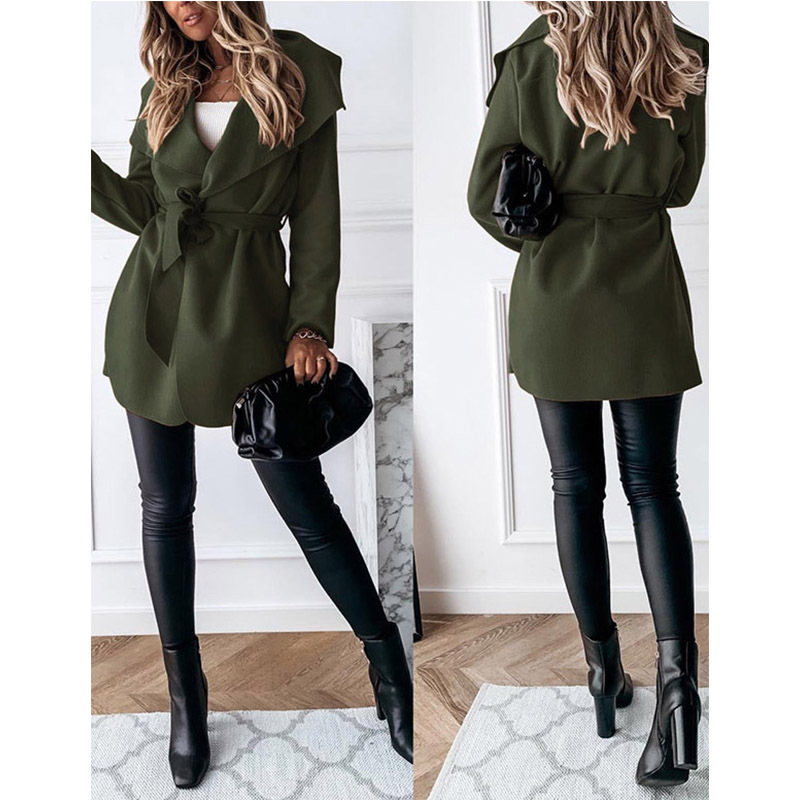 Title 2, Lace-up short trench coat casual jacket for a s...