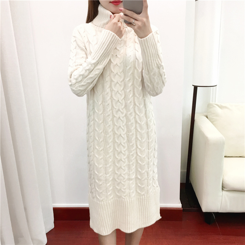 Title 2, High collar loose lazy sweater dress