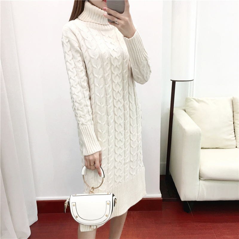 Title 6, High collar loose lazy sweater dress