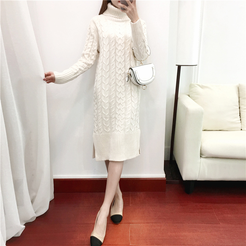 Title 8, High collar loose lazy sweater dress