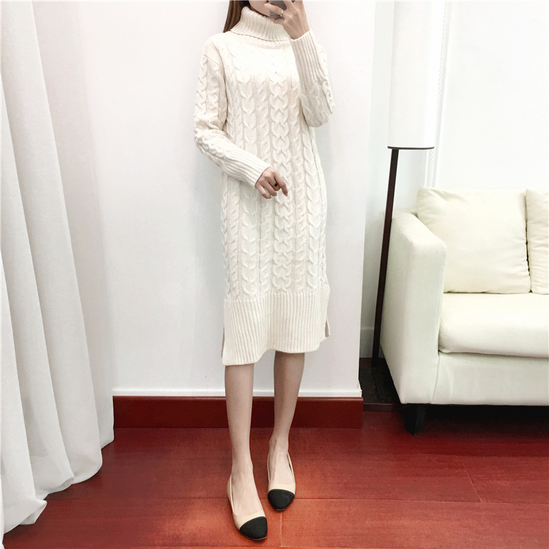 Title 9, High collar loose lazy sweater dress