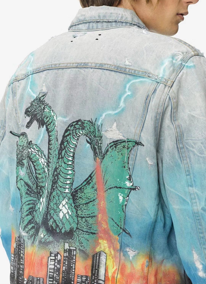 Title 1, Spitfire Jeansjacke mit dreiköpfigem Drachen