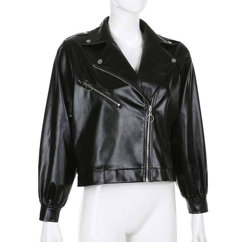 Title 7, Black lapel loose leather jacket. Experience co...