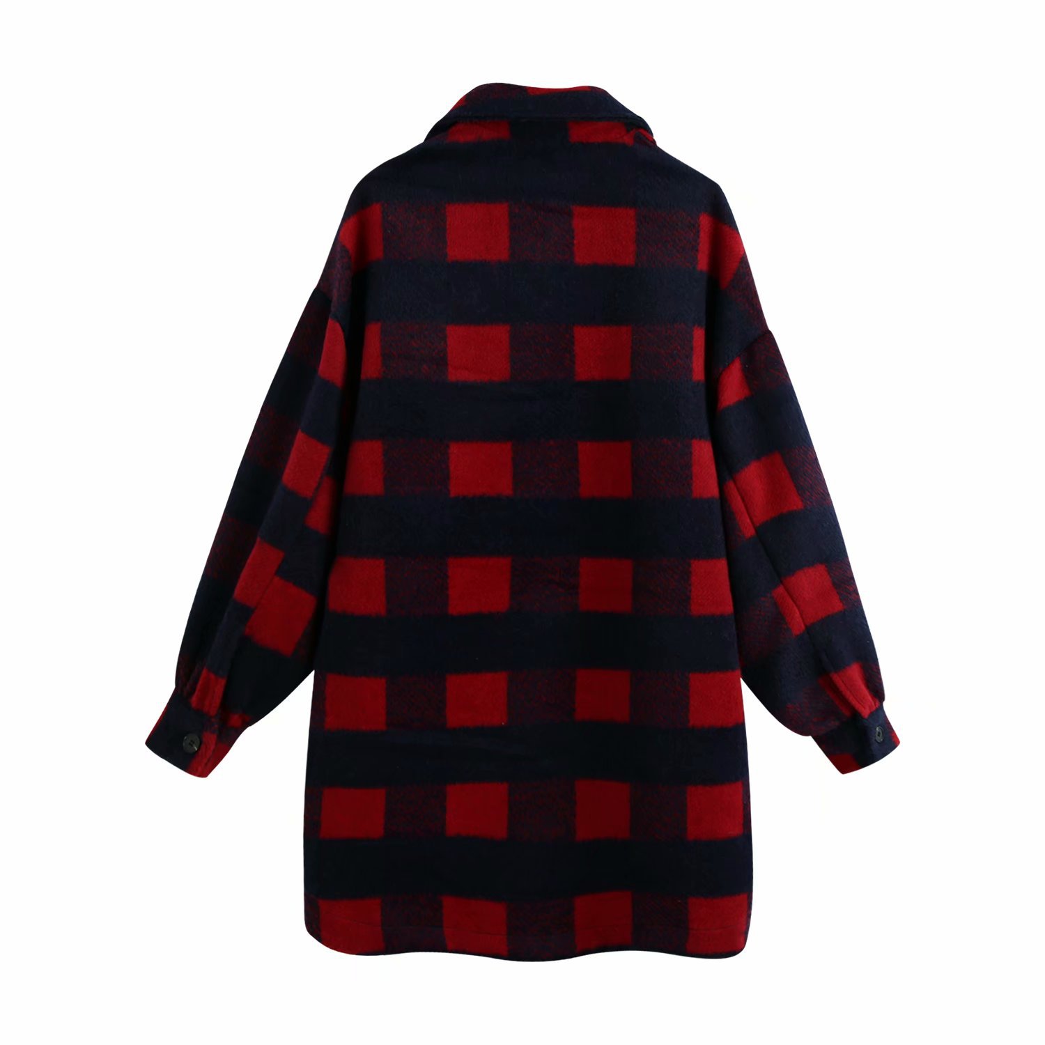 Title 10, Euramerican pocket embellished Plaid Shirt Coat...