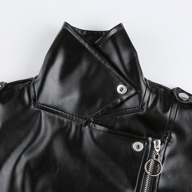 Title 20, Black lapel loose leather jacket. Experience co...