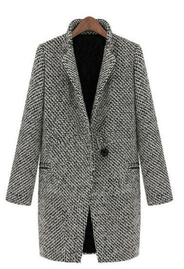 Title 3, Long Houndstooth Trench Coat for Women