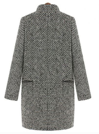 Title 4, Long Houndstooth Trench Coat for Women