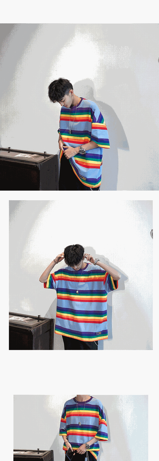 Title 2, Striped contrast short-sleeved T-shirt, perfect...