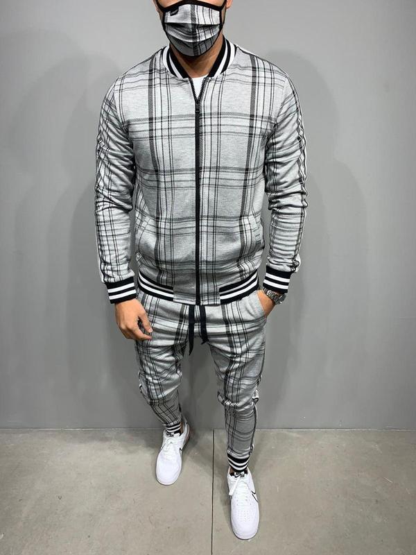 Title 6, Trendy Fashion Mens Casual Striped Plaid Suit ...