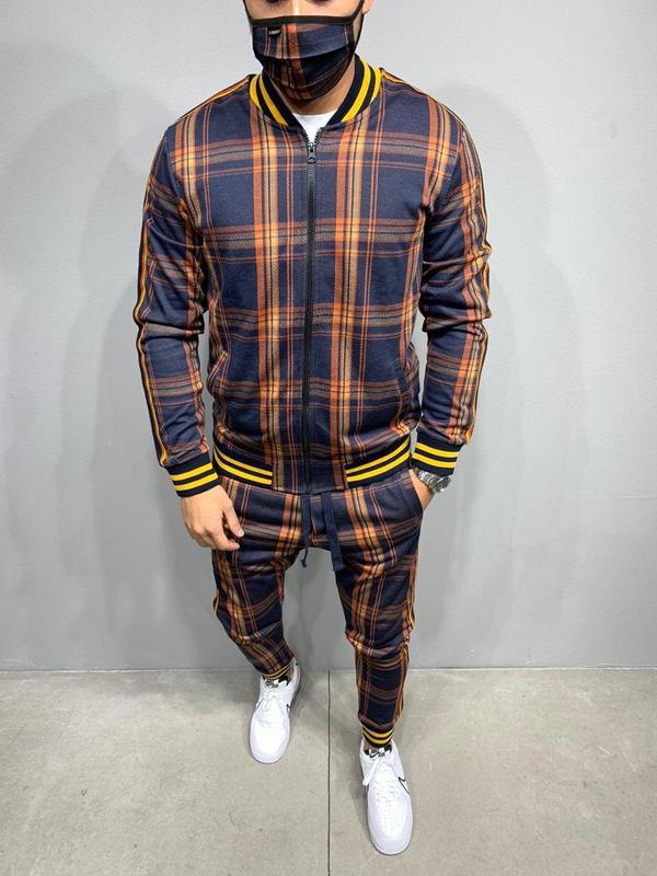 Title 11, Trendy Fashion Mens Casual Striped Plaid Suit ...