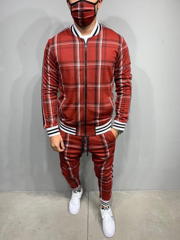 Title 13, Trendy Fashion Mens Casual Striped Plaid Suit ...