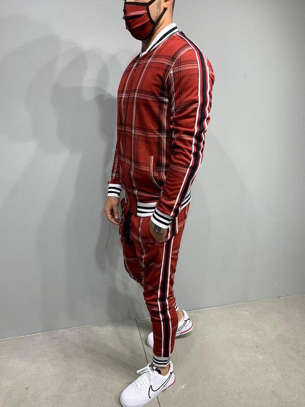 Title 14, Trendy Fashion Mens Casual Striped Plaid Suit ...