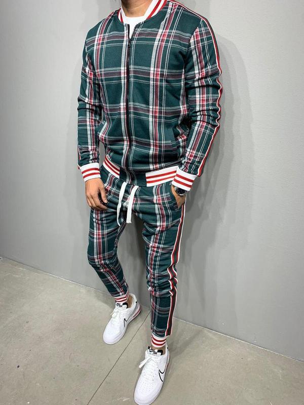 Title 15, Trendy Fashion Mens Casual Striped Plaid Suit ...