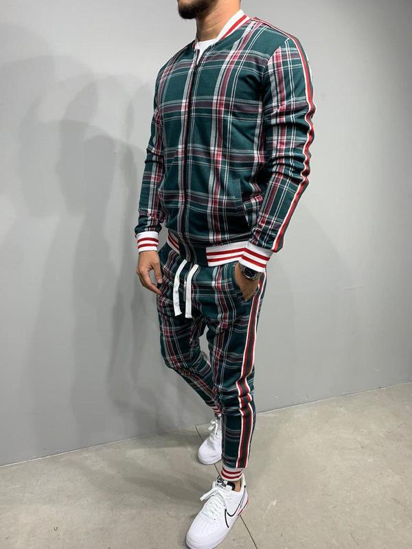 Title 17, Trendy Fashion Mens Casual Striped Plaid Suit ...