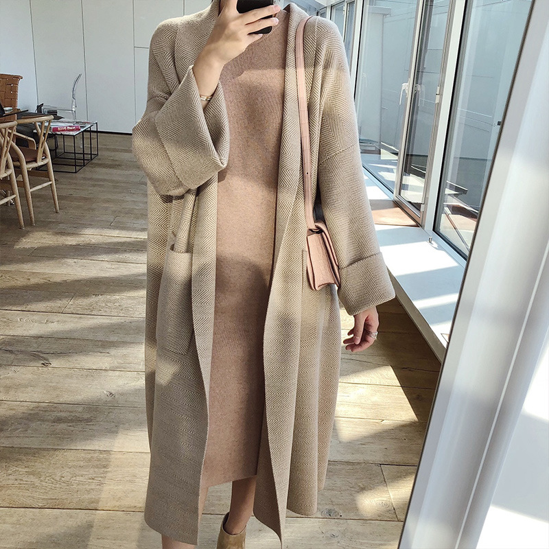 Title 4, Mid-length sweater coat knit cardigan for women...