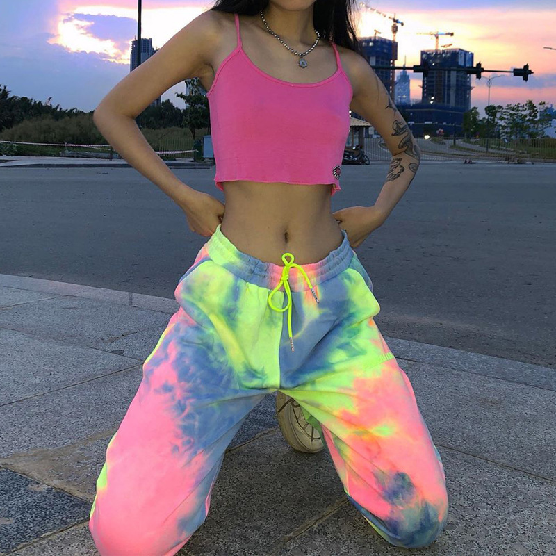 Title 2, Tie-Dye Fashion Casual Pants Comfortable and St...