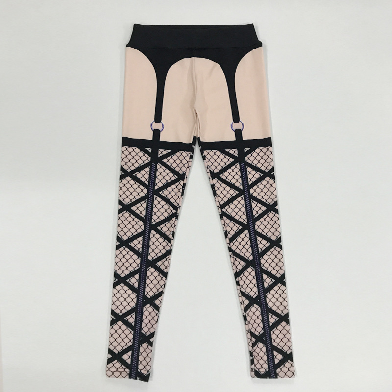 Title 2, Yoga broek met mesh-print voor ademend vermogen...