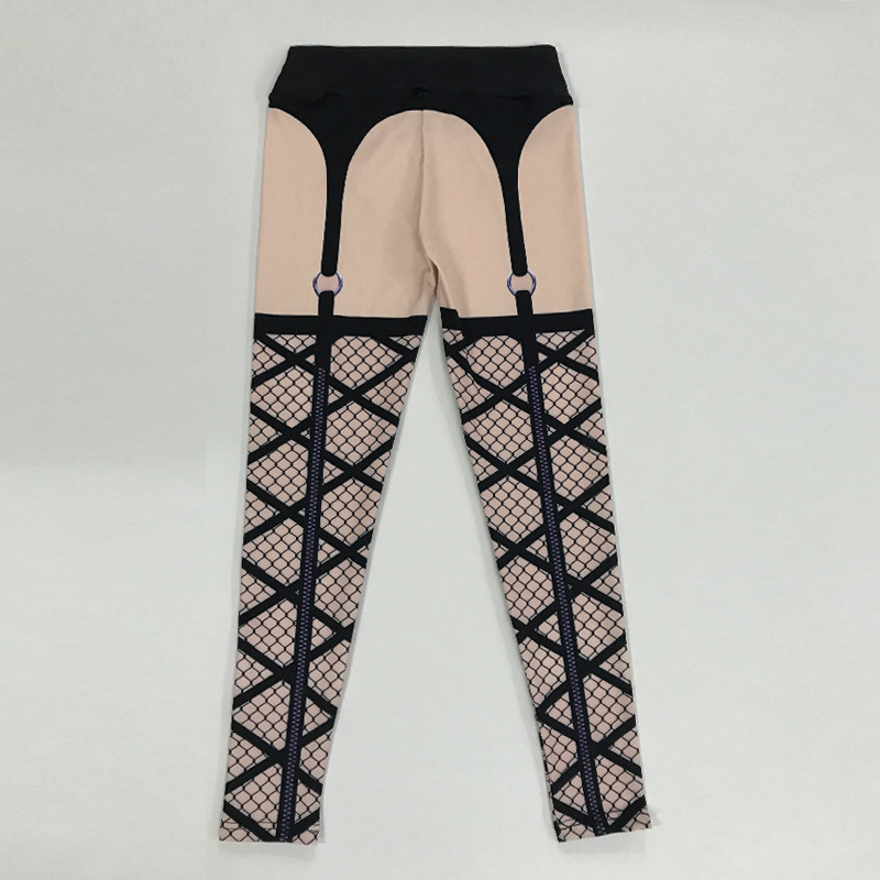 Title 3, Yoga broek met mesh-print voor ademend vermogen...