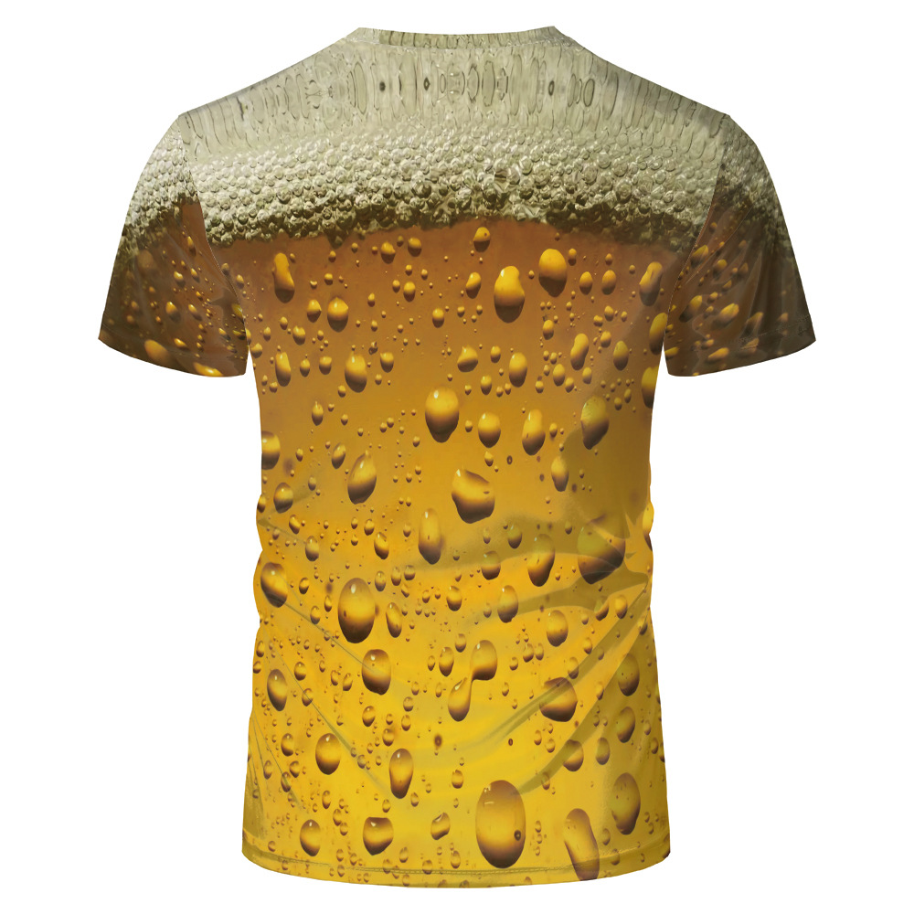 Title 6, 3D short sleeve beer printed T-shirt