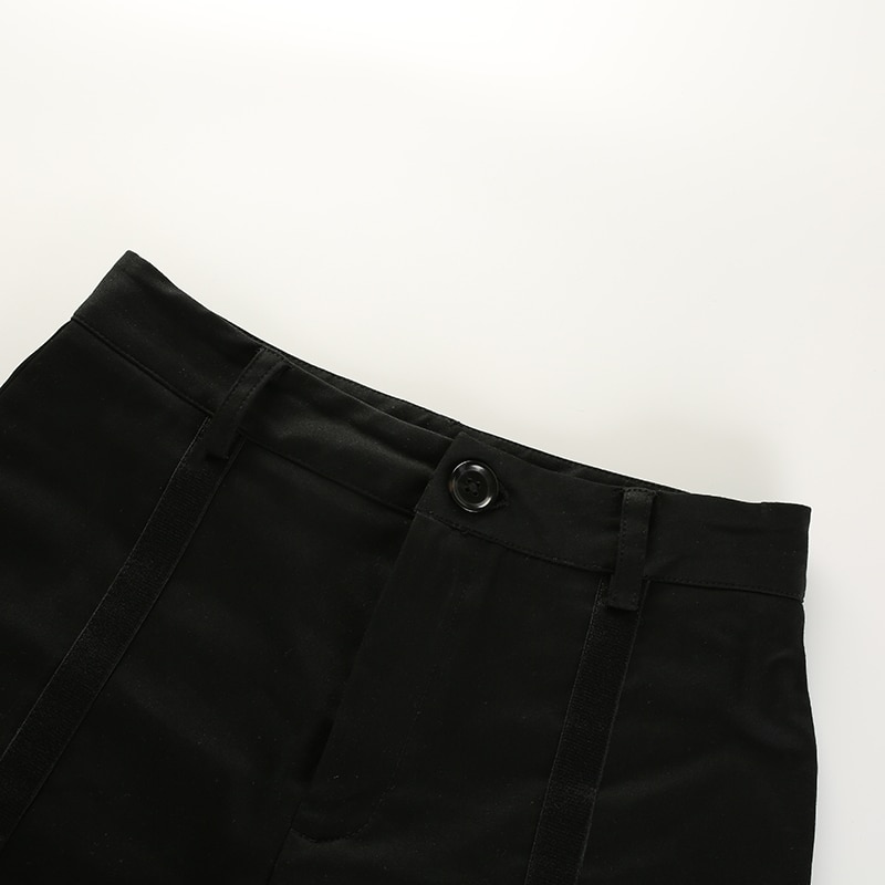 Title 4, Black Elastic High Waist Slim Shorts for Women,...