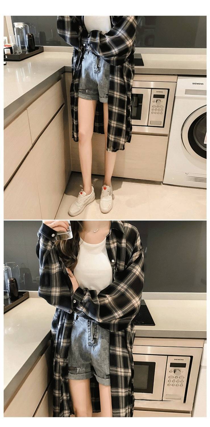 Title 2, Long sleeve plaid shirt jacket