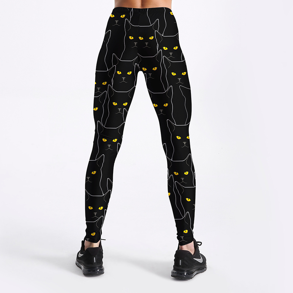 Title 4, Leggings sportivi slim da donna con stampa gatt...