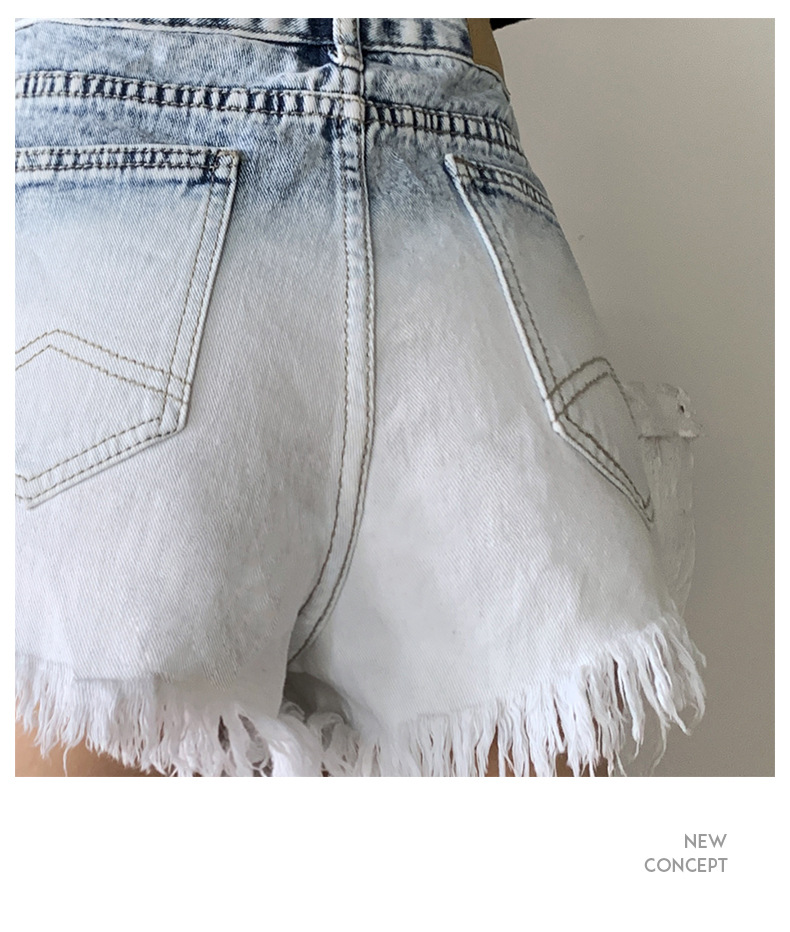 Title 3, Light blue gradient jeans shorts for ultimate s...