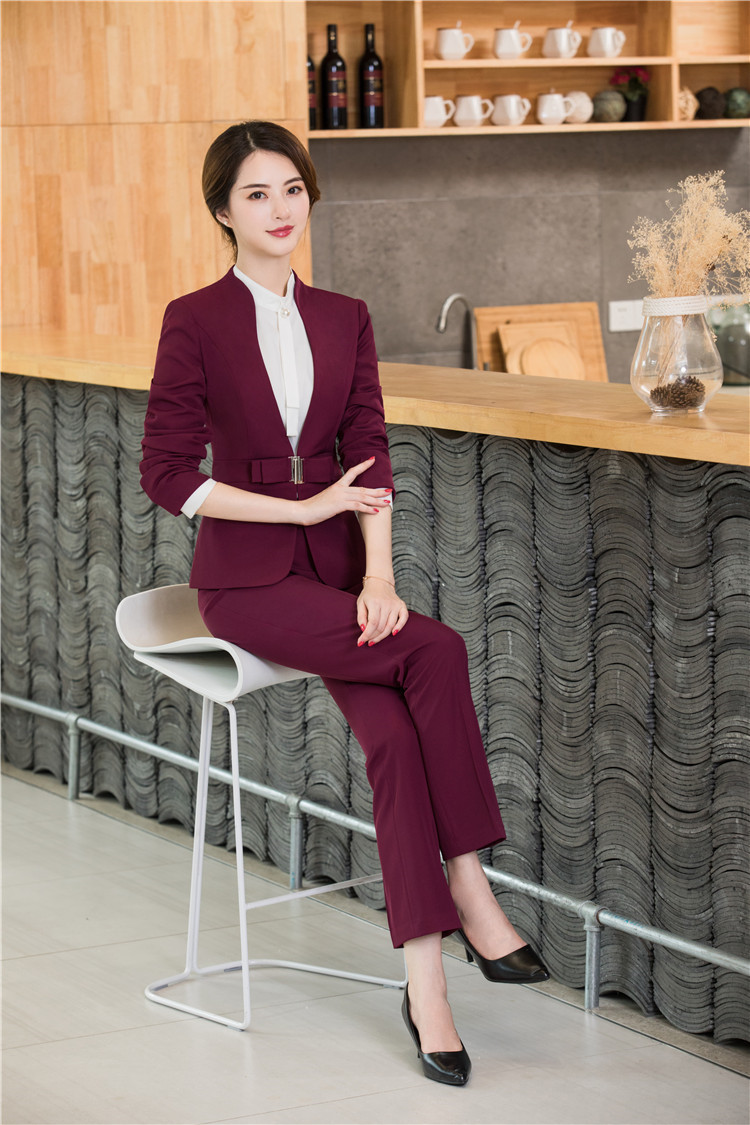 Title 7, Fashion Wine Red Suit Small Formal Overalls, St...