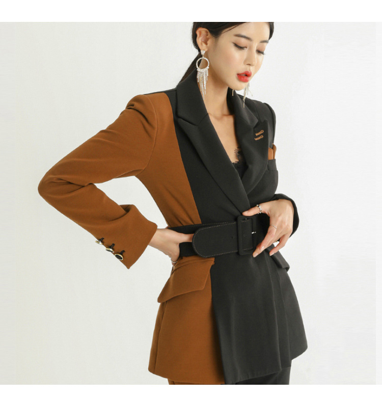 Title 2, Color-matching suit jacket plus high waist slim...