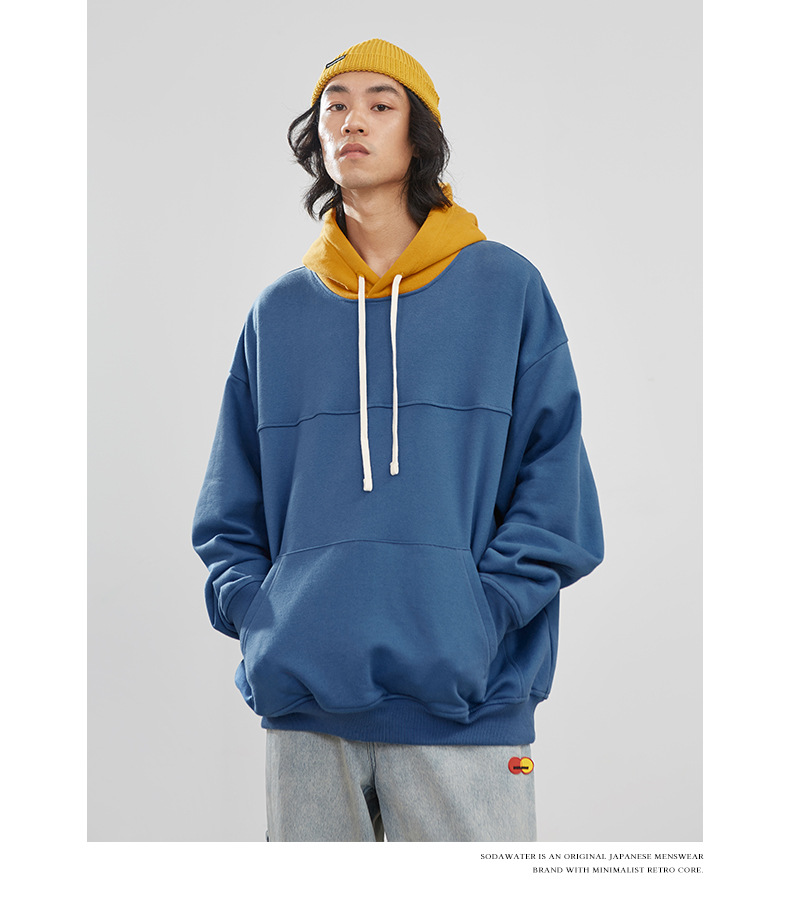 Title 4, Hooded Sweatshirt Colorblock Patch Sweatshirt