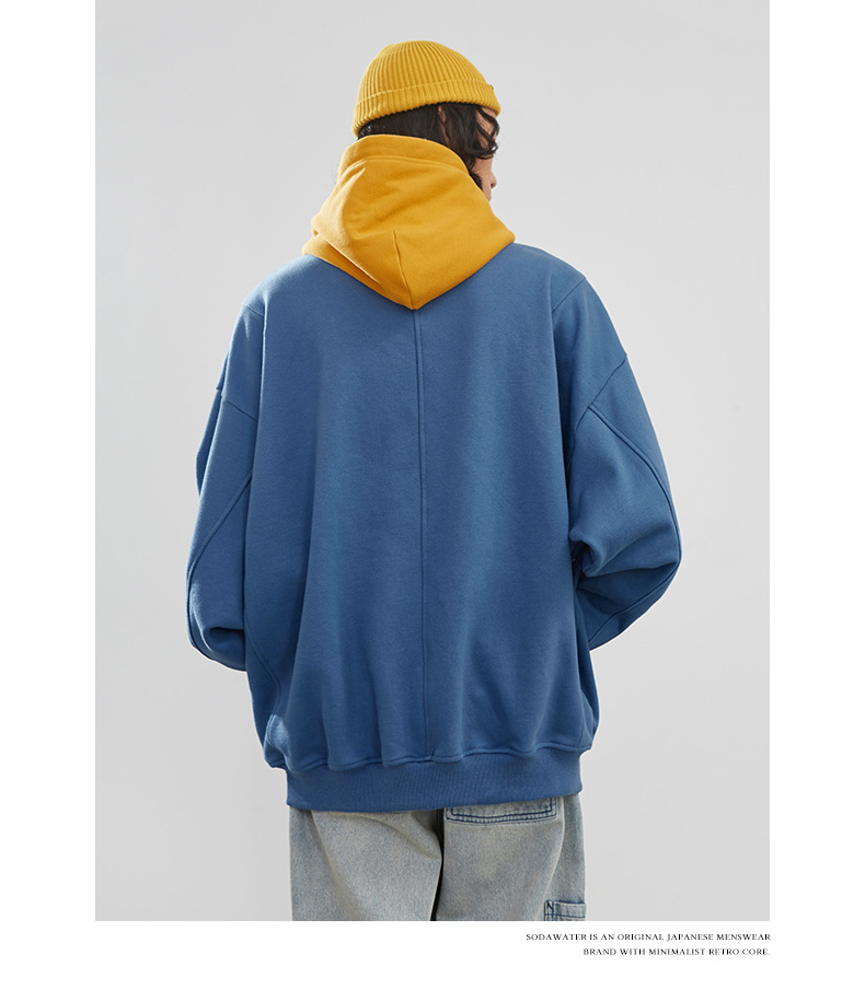 Title 5, Hooded Sweatshirt Colorblock Patch Sweatshirt