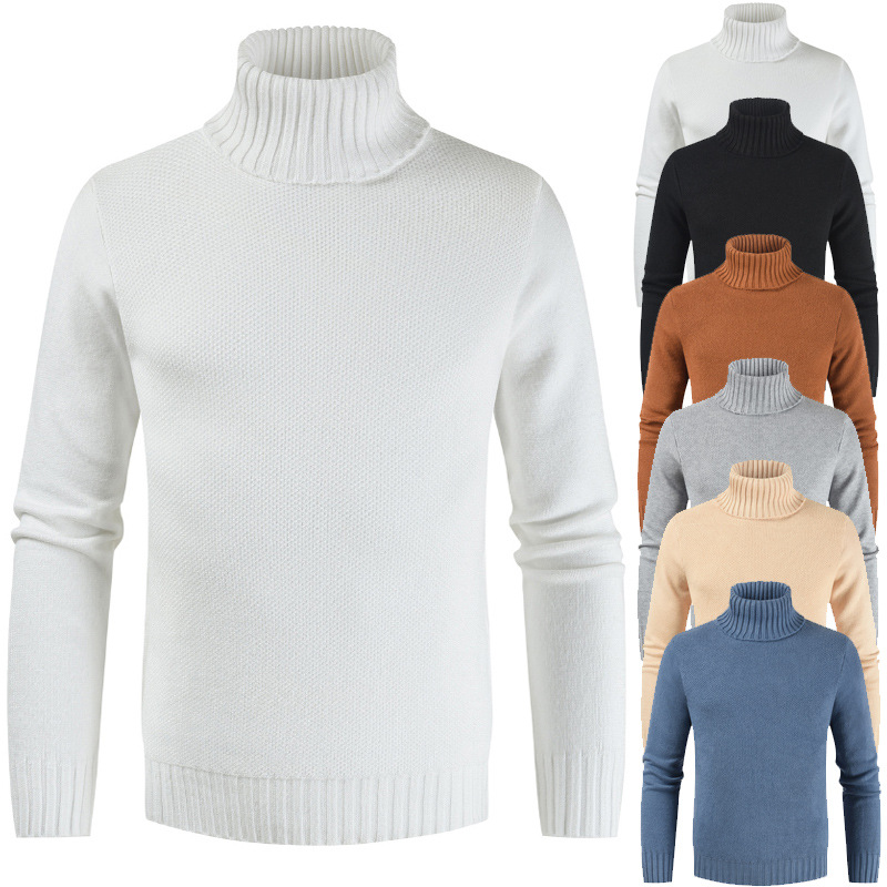 Title 2, Mens pullover turtleneck solid color sweater