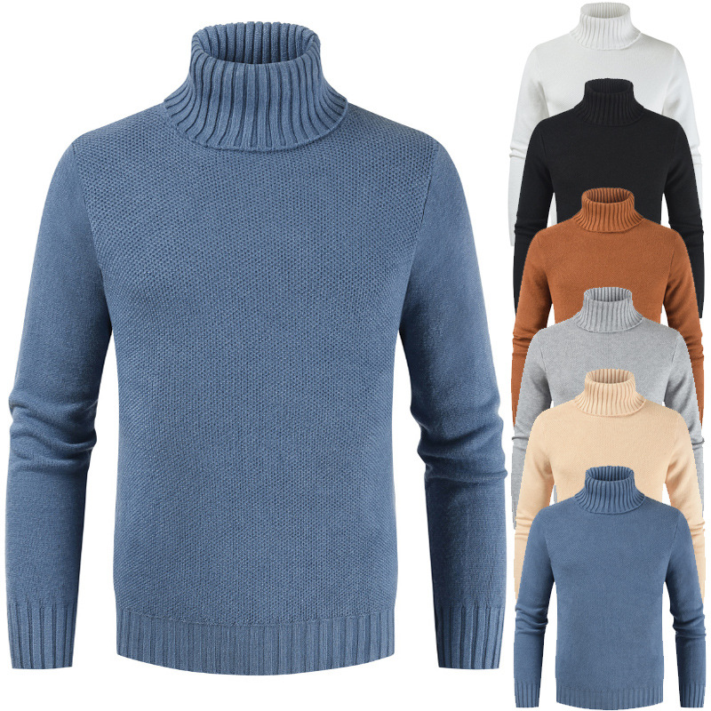 Title 5, Mens pullover turtleneck solid color sweater