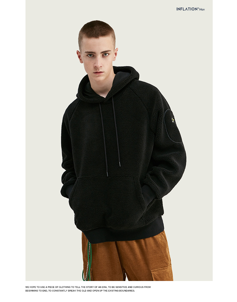 Title 10, Solid color raglan sleeve hooded cashmere sweater