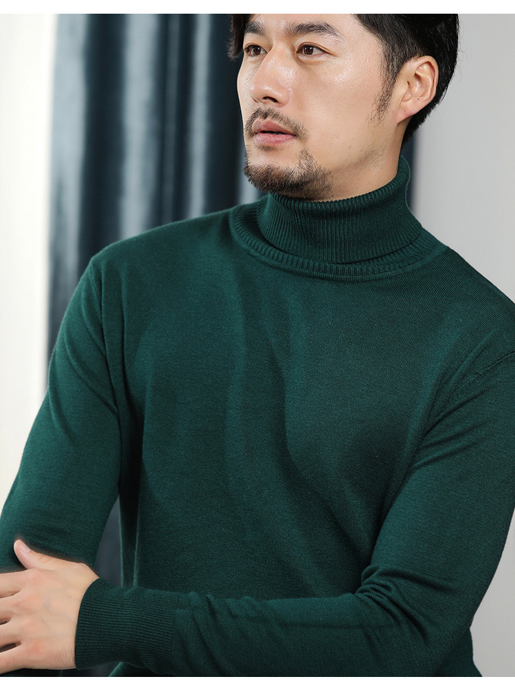 Red color men's wool sweater