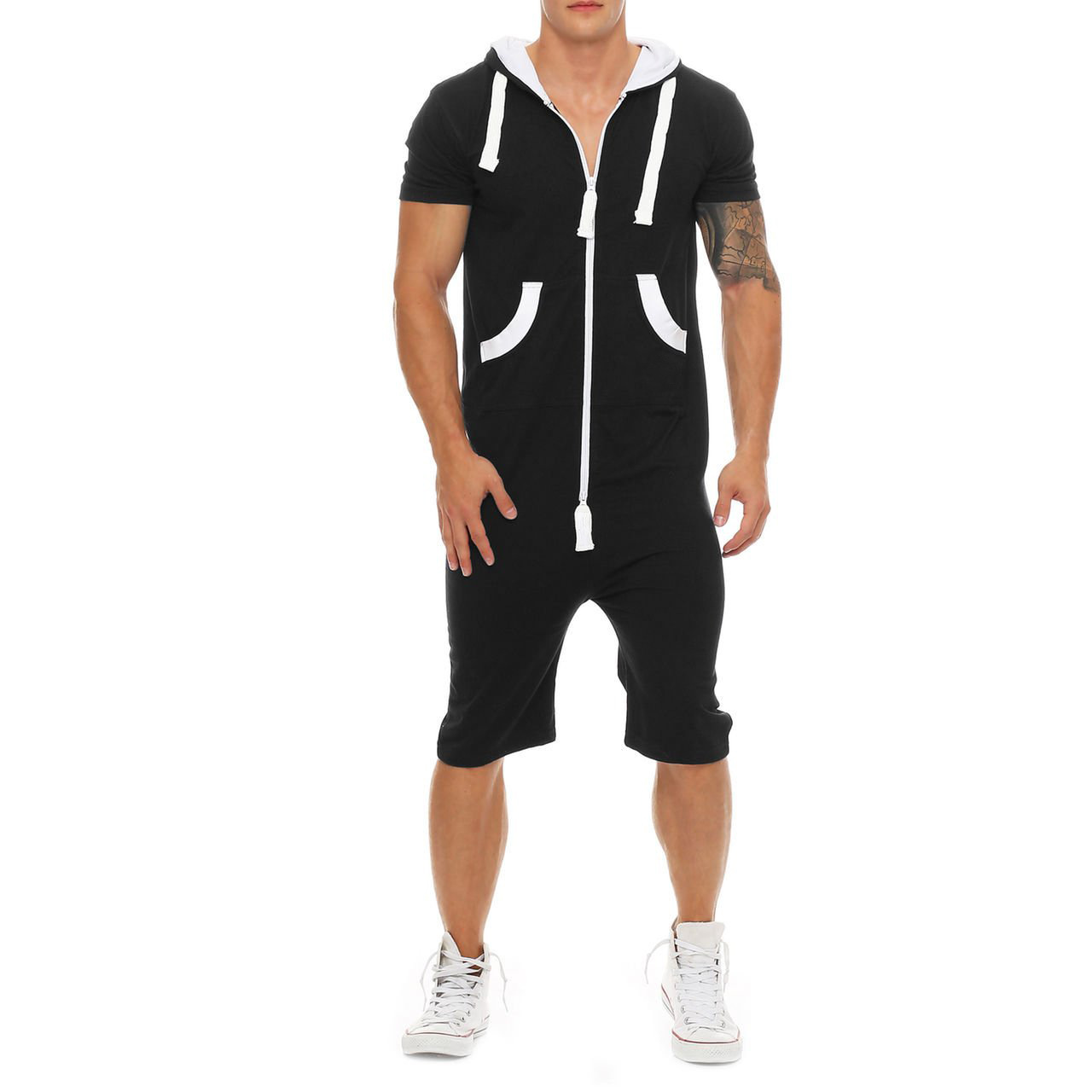 Title 6, Mens Slim Fashion Short Sleeve Jumpsuit