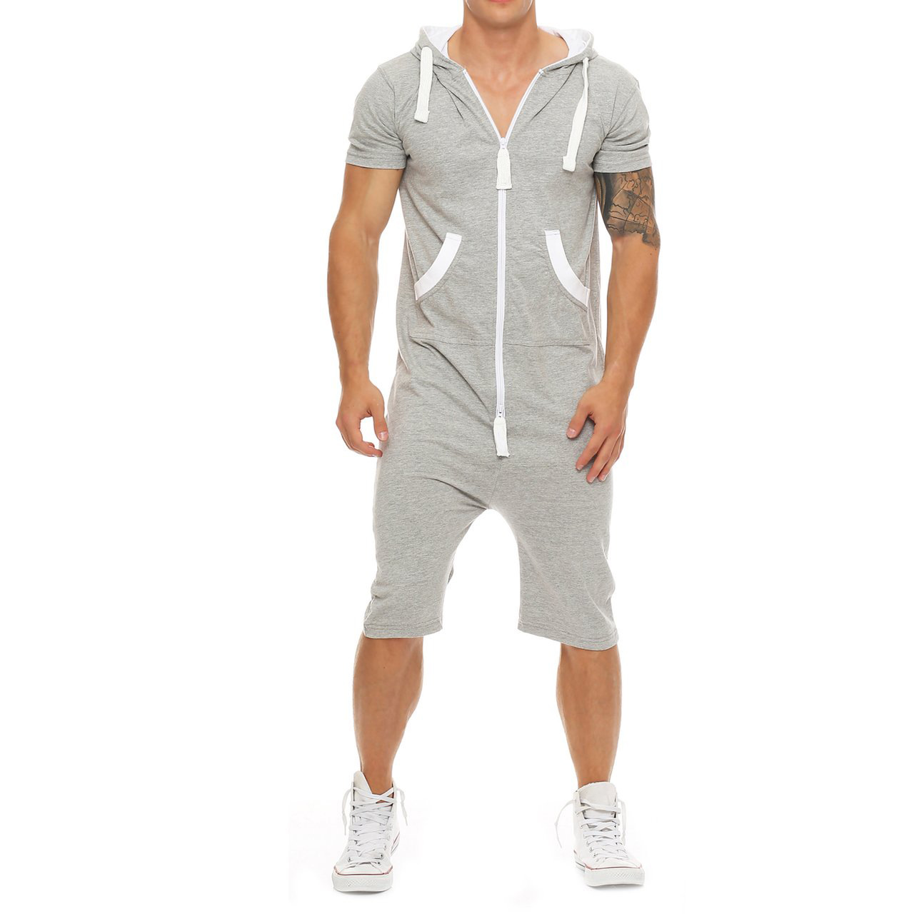 Title 8, Mens Slim Fashion Short Sleeve Jumpsuit