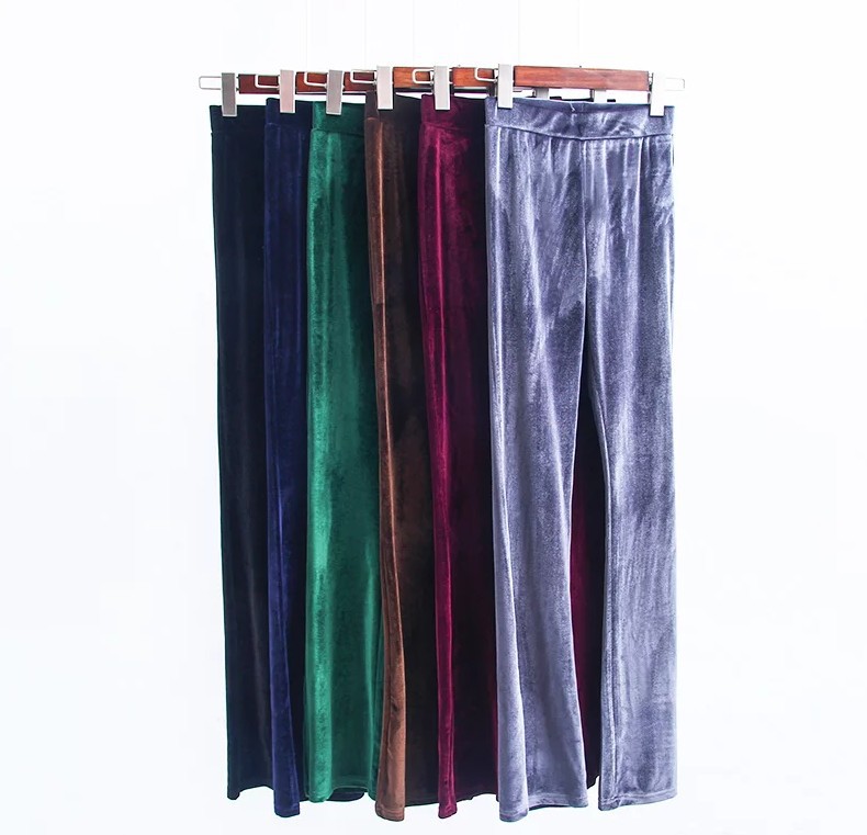 Title 15, Damen Casual Hose aus Micro-Velvet für tägliche...