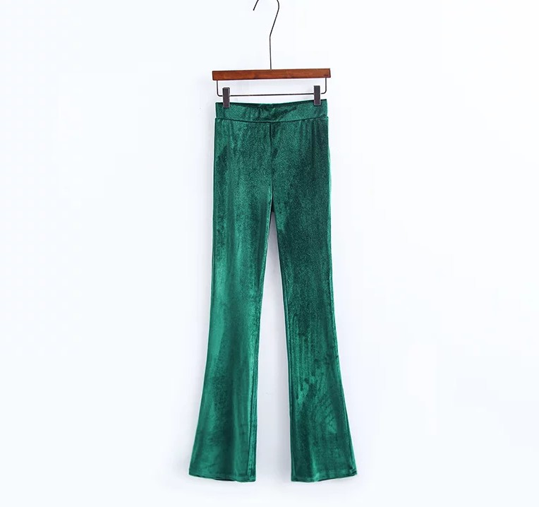 Title 18, Pantaloni casual da donna in micro velluto, mor...