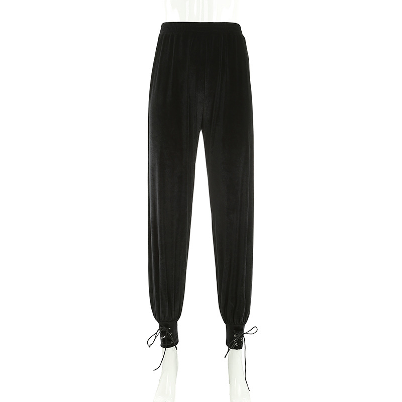 Title 8, Fashionable velvet strappy harem pants, combini...