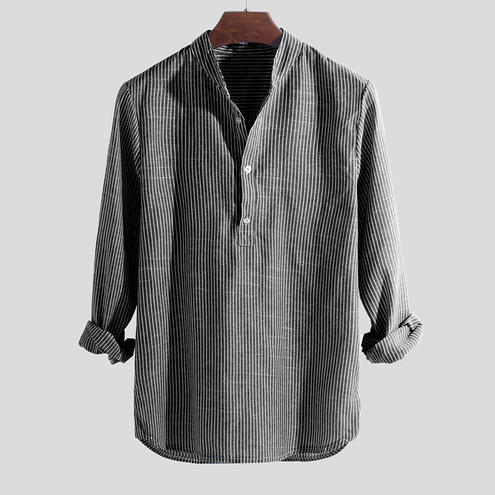 Title 7, Camisa a rayas para hombre en oferta, estilo mo...