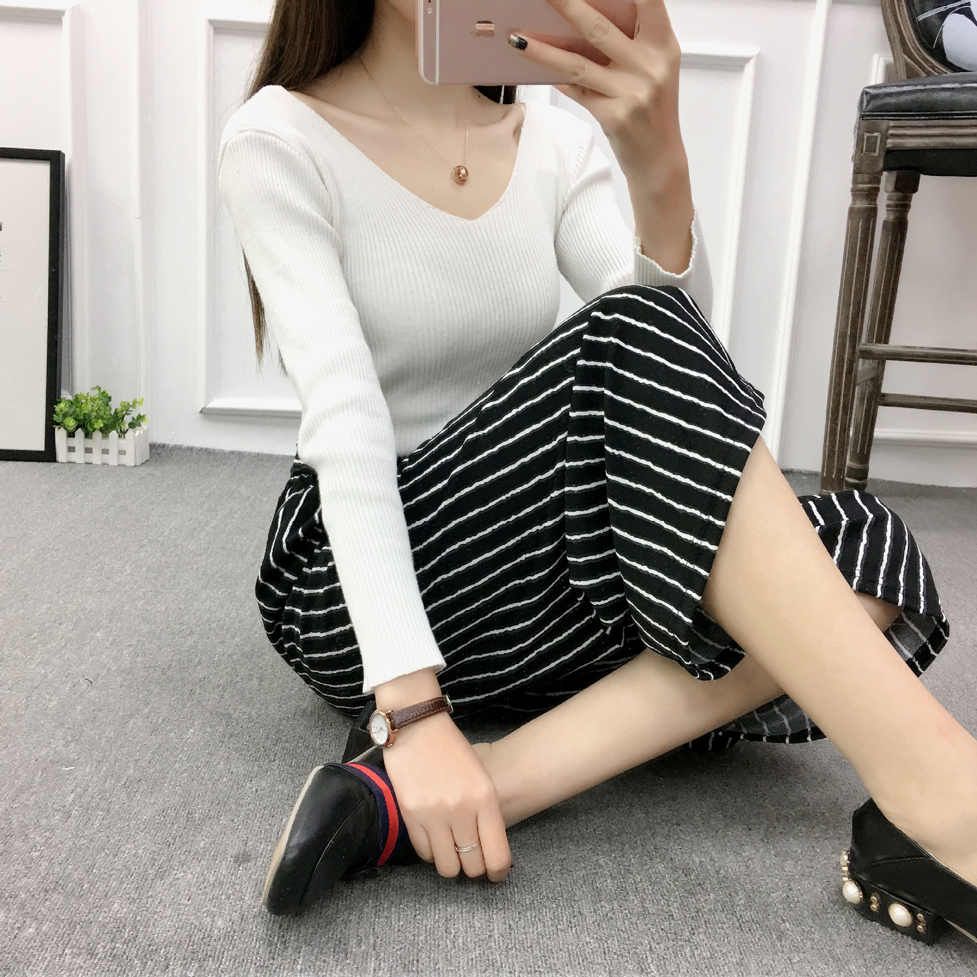 Title 17, Wide-leg pants Loose flared pants High waist