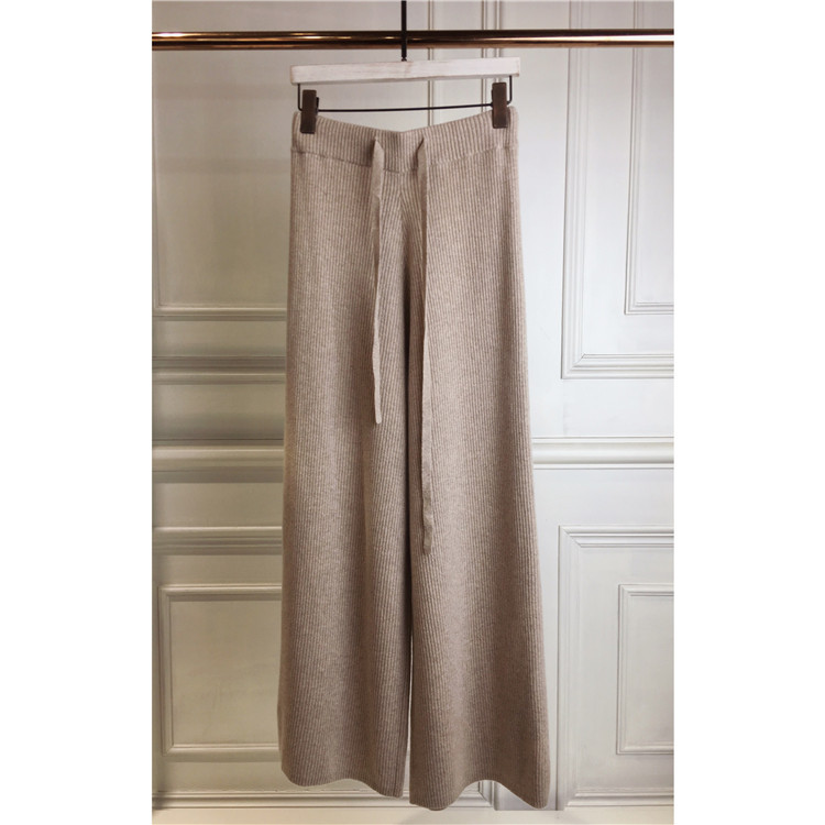 Title 9, Pantalon large en cachemire uni taille haute, u...