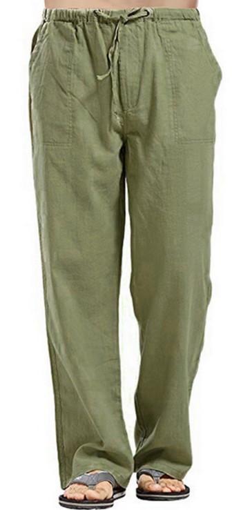 Title 3, Pantalones de lino de hombre talla grande con b...