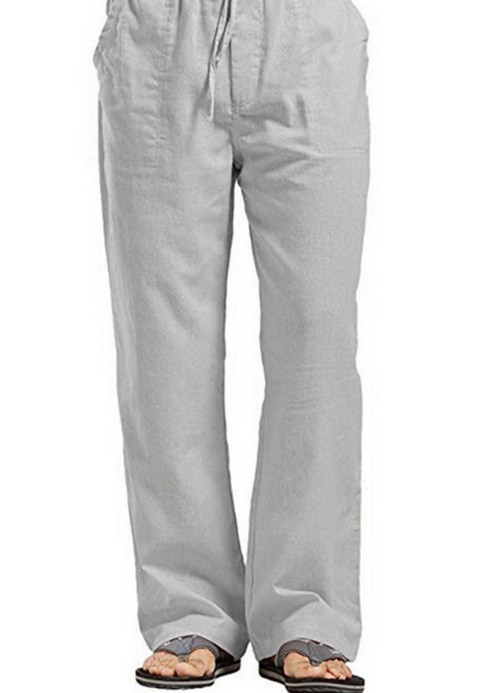 Title 5, Pantalones de lino de hombre talla grande con b...